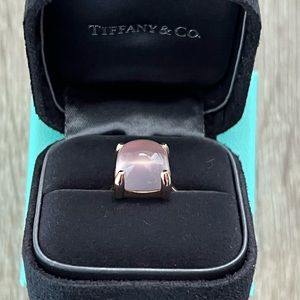 Tiffany & Co. rose quartz sugar stack ring